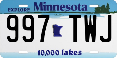 MN license plate 997TWJ