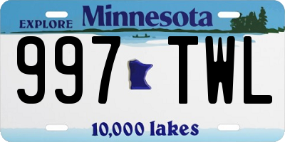 MN license plate 997TWL