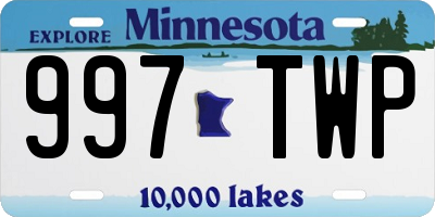 MN license plate 997TWP