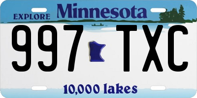 MN license plate 997TXC