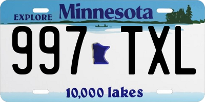 MN license plate 997TXL