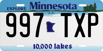 MN license plate 997TXP