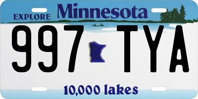 MN license plate 997TYA