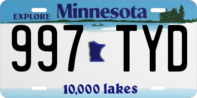 MN license plate 997TYD