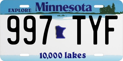 MN license plate 997TYF