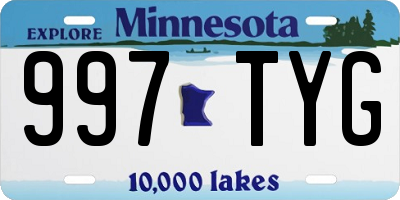 MN license plate 997TYG