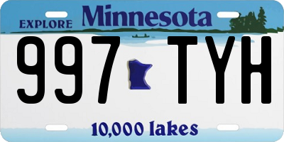 MN license plate 997TYH