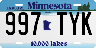 MN license plate 997TYK