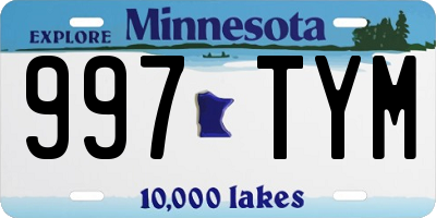 MN license plate 997TYM
