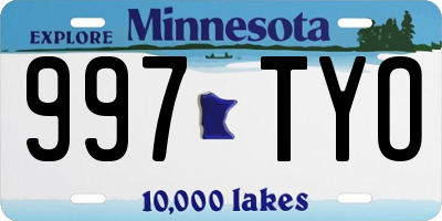 MN license plate 997TYO