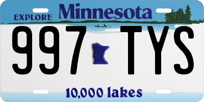 MN license plate 997TYS