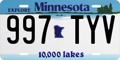 MN license plate 997TYV