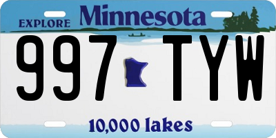 MN license plate 997TYW