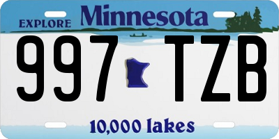 MN license plate 997TZB