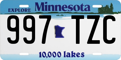 MN license plate 997TZC