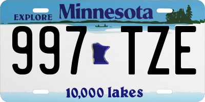 MN license plate 997TZE