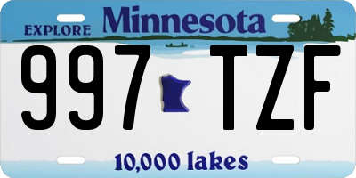 MN license plate 997TZF