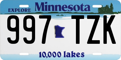MN license plate 997TZK