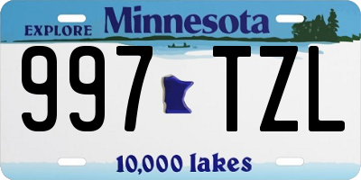 MN license plate 997TZL