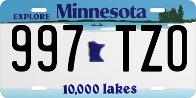 MN license plate 997TZO