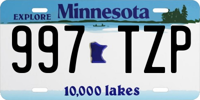 MN license plate 997TZP