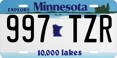 MN license plate 997TZR