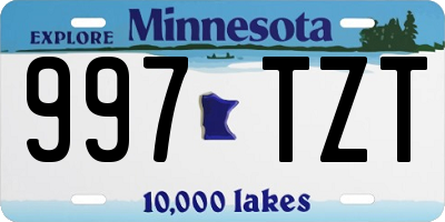 MN license plate 997TZT