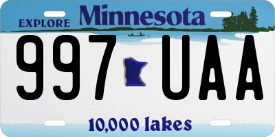 MN license plate 997UAA