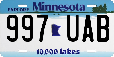 MN license plate 997UAB