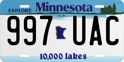 MN license plate 997UAC