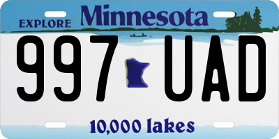 MN license plate 997UAD