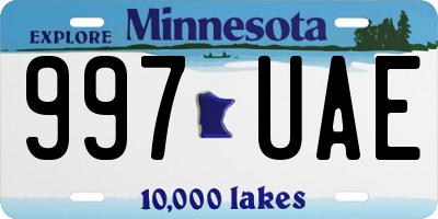 MN license plate 997UAE