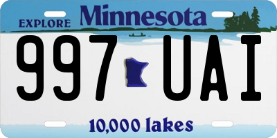 MN license plate 997UAI