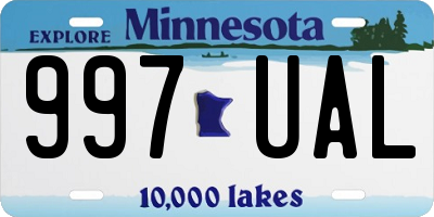 MN license plate 997UAL