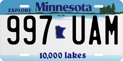 MN license plate 997UAM