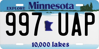 MN license plate 997UAP