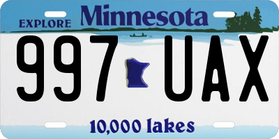 MN license plate 997UAX