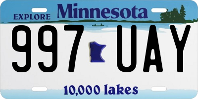 MN license plate 997UAY