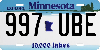 MN license plate 997UBE