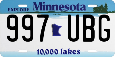 MN license plate 997UBG
