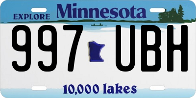MN license plate 997UBH