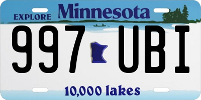 MN license plate 997UBI