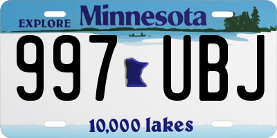 MN license plate 997UBJ