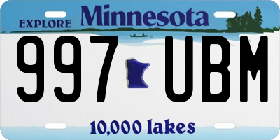 MN license plate 997UBM