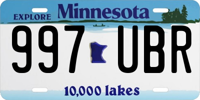 MN license plate 997UBR