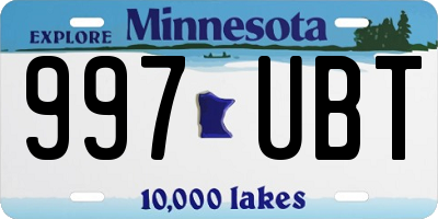 MN license plate 997UBT