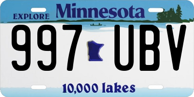 MN license plate 997UBV