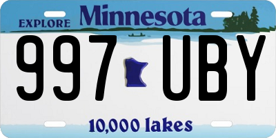 MN license plate 997UBY