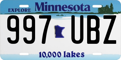 MN license plate 997UBZ