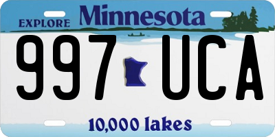 MN license plate 997UCA